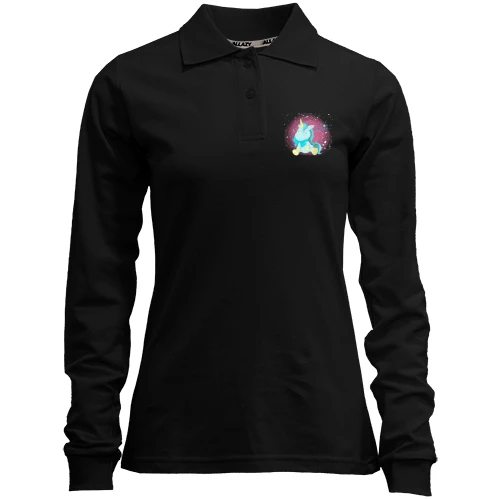 Женский лонгслив поло Baby unicorn blue