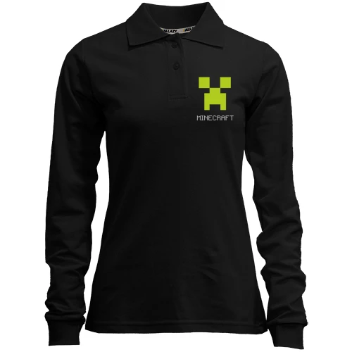 Женский лонгслив поло Minecraft logo grey