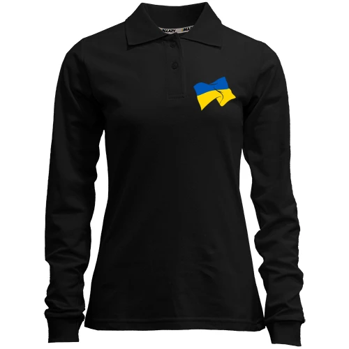 Женский лонгслив поло Украинское знамя