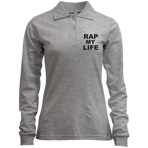 Женский лонгслив поло Rap my life