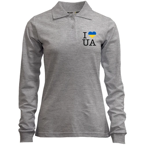 Женский лонгслив поло "I ♥ UA"