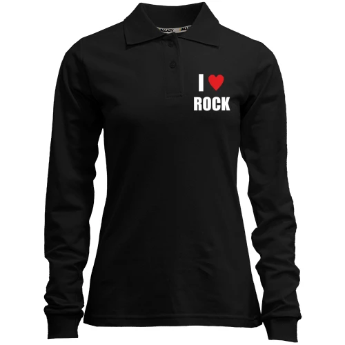 Женский лонгслив поло I love Rock