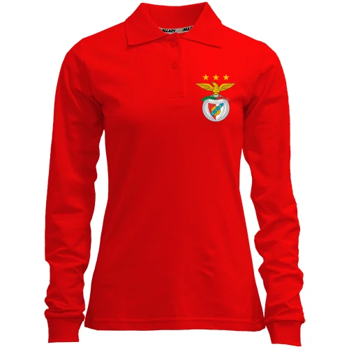 Жіночий лонгслів поло, Червоний, FC Benfica (Бенфіка)