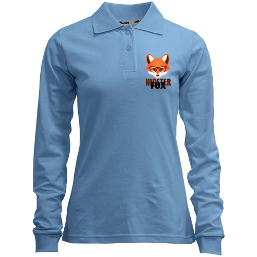 Женский лонгслив поло с лисицей Hipster Fox