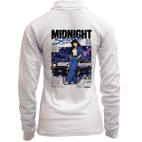 Женский лонгслив поло Midnight service