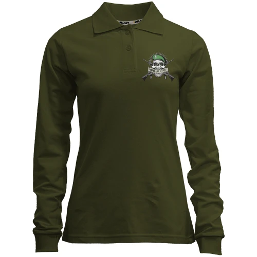 Женский лонгслив поло military style
