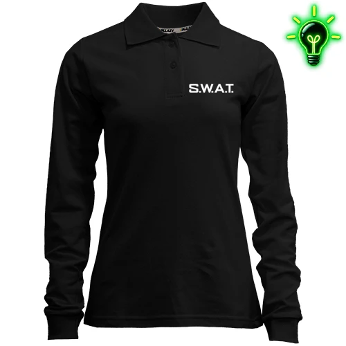 Женский лонгслив поло, черный, S.W.A.T.