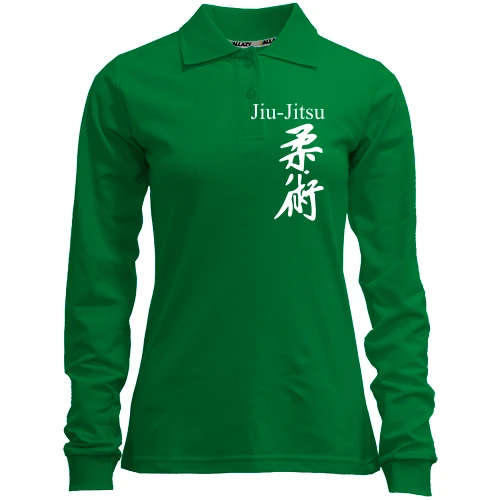 Женский лонгслив поло Иероглиф Jiu-Jitsu