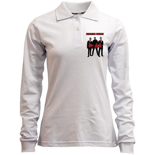 Женский лонгслив поло, белый, Depeche Mode Delta Machine