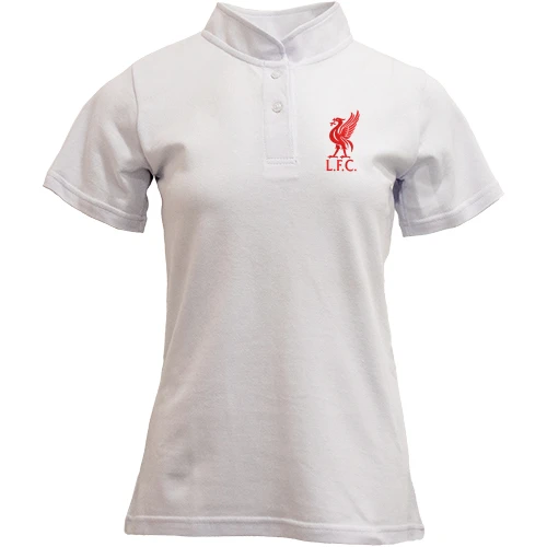 Жіноча поло з коміром стійкою, Білий, Ліверпуль LFC