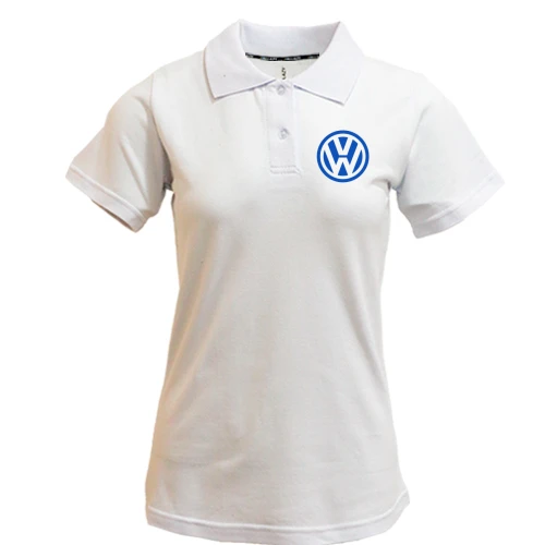 Женская футболка-поло, Белый, Volkswagen (лого)
