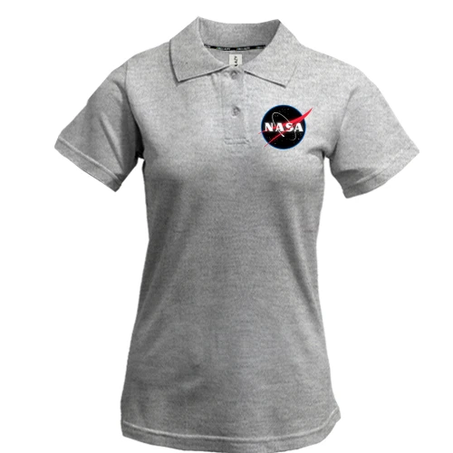 Женская футболка-поло с логотипом Nasa (black)