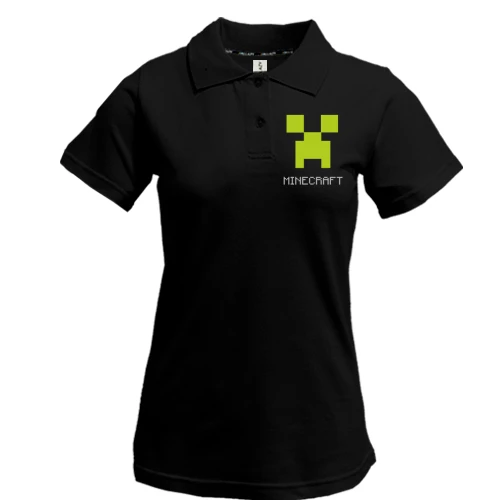 Жіноча футболка-поло Minecraft logo grey