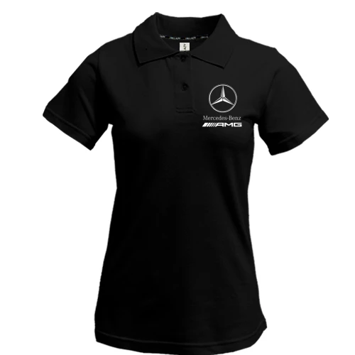 Женская футболка-поло, Черный, Mercedes-Benz AMG