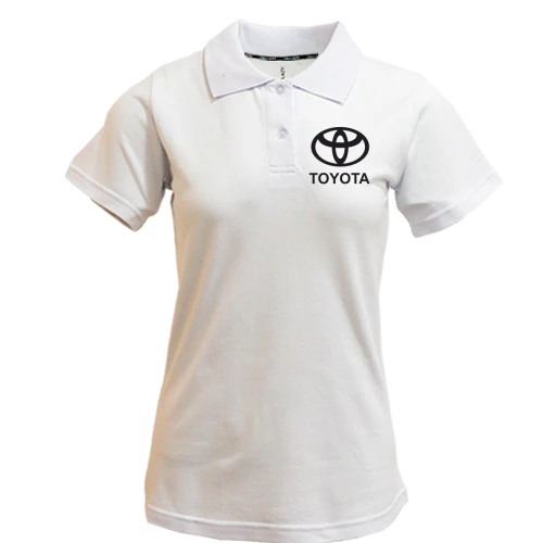 Женская футболка-поло, Белый, Toyota (лого)