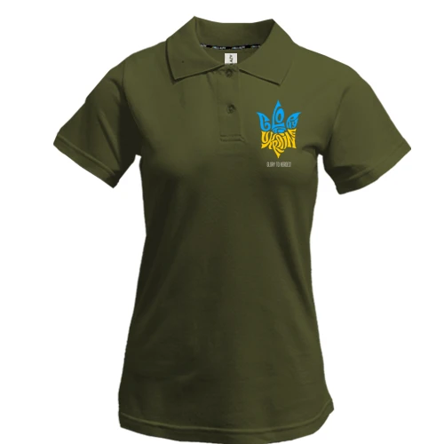 Женская футболка-поло Love Ukraine - Glory to heroes