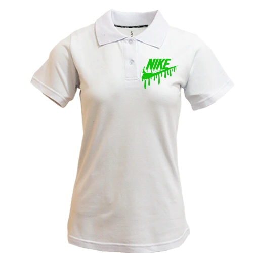 Жіноча футболка-поло лого "Nike" з потіками