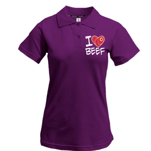 Женская футболка-поло "I love Beef"