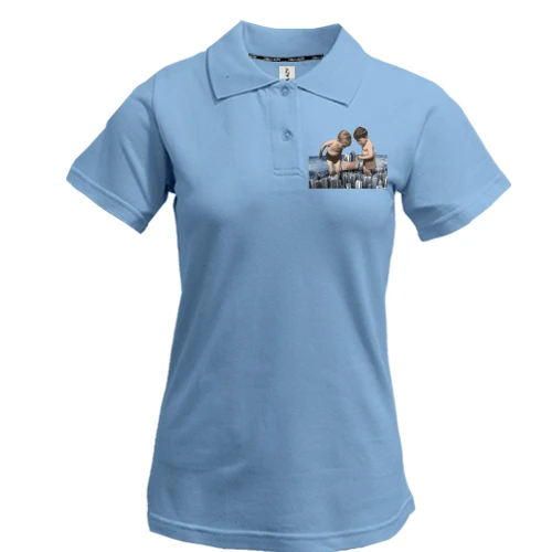 Женская футболка-поло "Дети гуливеры арт"