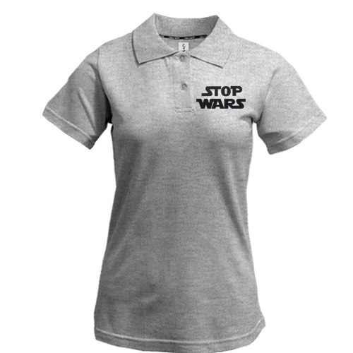 Женская футболка-поло, Красный, Stop wars