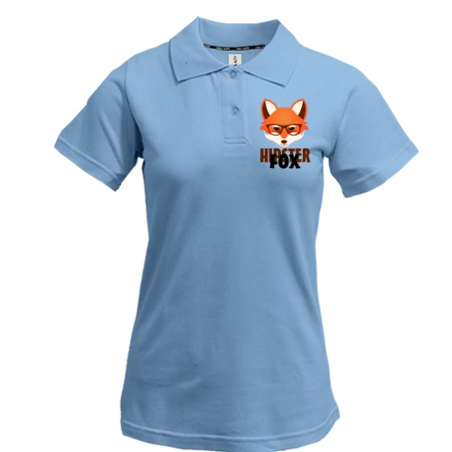 Жіноча футболка-поло з лисицею Hipster Fox