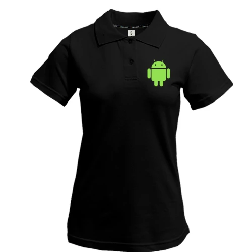 Женская футболка-поло, Черный, Android