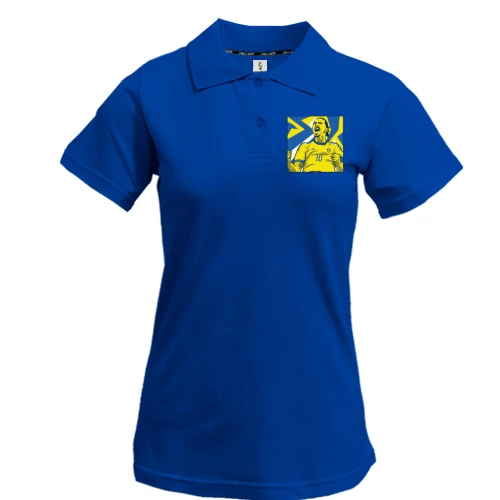 Женская футболка-поло с Ибрагимовичем в форме Швеции