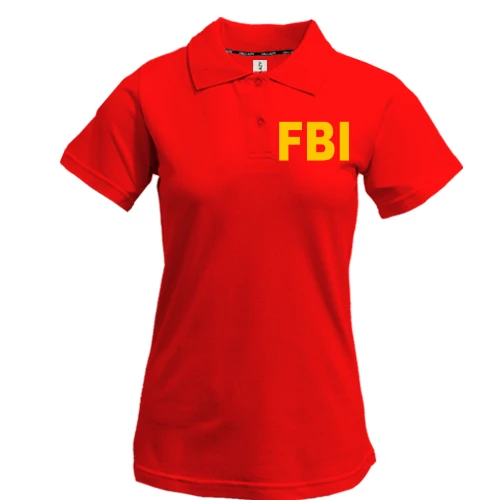 Жіноча футболка-поло, Чорний, FBI (ФБР)