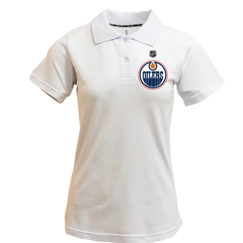 Женская футболка-поло, Синий, Edmonton Oilers
