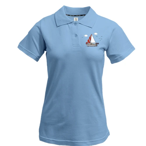 Жіноча футболка-поло Яхта виходить в море