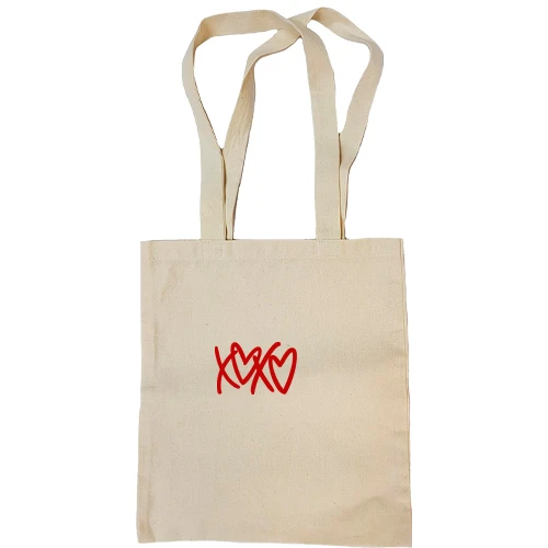 Сумка шоппер, Бежевый, XO-XO с сердечками