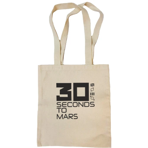 Сумка шоппер с цифрой 30 и глифами 30 Seconds to Mars