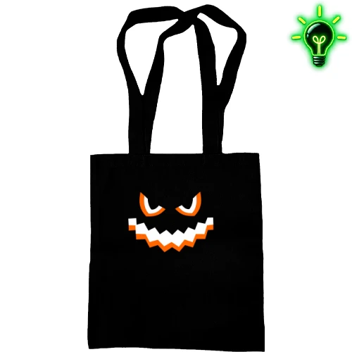 Сумка шоппер, Черный, "Evil Pumpkin Face"