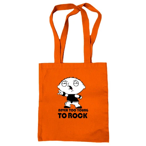Сумка шоппер, Красный, Never too young to rock