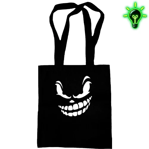 Сумка шоппер, Черный, Angry smile