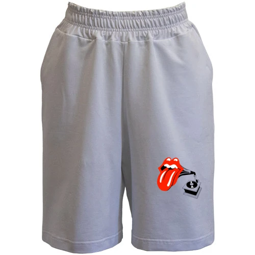 Мужские шорты, Белый, Rolling Stones (граммофон)