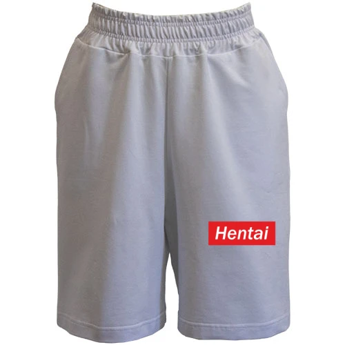 Чоловічі шорти, Білий, з написом "Hentai"