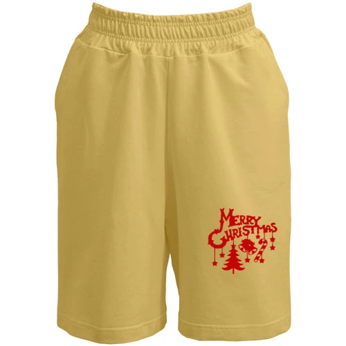 Чоловічі шорти, Жовтий, з написом "Merry Christmas"