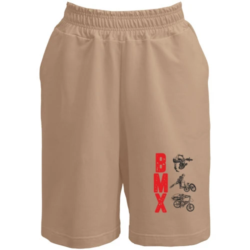 Мужские шорты, Бежевый, с надписью "BMX"