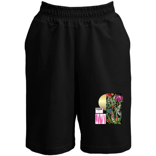 Чоловічі шорти, Чорний, Fashion Basic Flowers