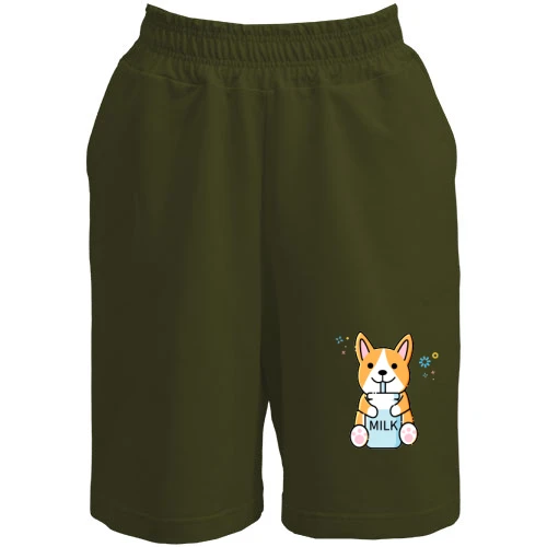 Чоловічі шорти Corgi drinks Milk