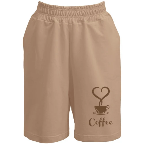 Мужские шорты, Белый, Coffee Love