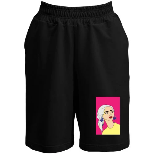 Чоловічі шорти, Чорний, Blonde on pink background