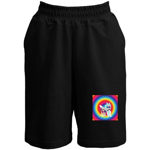 Мужские шорты, Черный, Rick and Morty rainbow