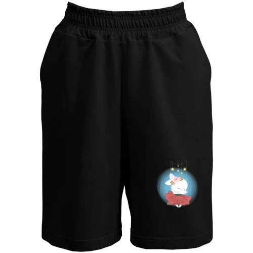 Чоловічі шорти, Чорний, Baby rabbit in a skirt