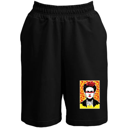 Мужские шорты, Черный, Frida Kahlo art