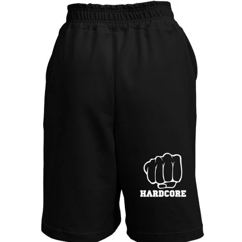 Мужские шорты с кулаком и надписью Hardcore