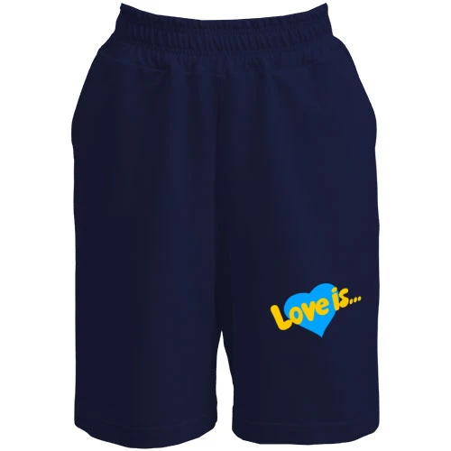 Чоловічі шорти, Синій, з Жовто-блакитною Love is.