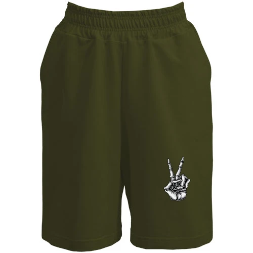 Мужские шорты с изображением руки скелета, показывающей жест «PEACE»