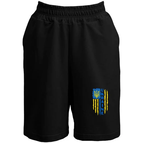 Мужские шорты, Черный, со стилизованным флагом Украины